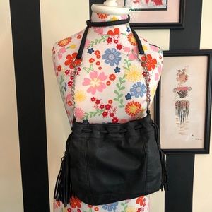 Faux-leather crossbody bag